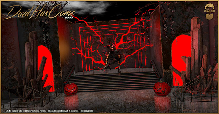 Devil Has Come Backdrop - The Bearded Guy