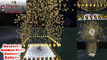 Rotating Golden Star Emitter Balloon with Build Grid Map