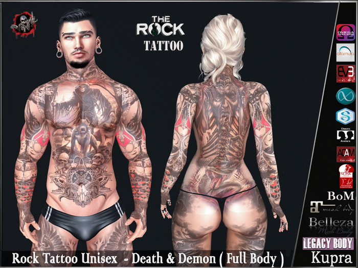 Rock Tattoo Unisex - Death & Demon ( Full Body )