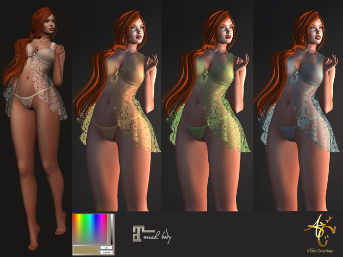 CHLOE - Sexy Lace Lingerie W/Color Hud - Maiterya