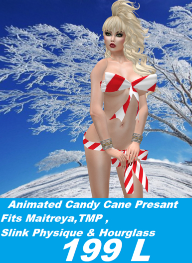 Animated Candy Cane Presant 2021