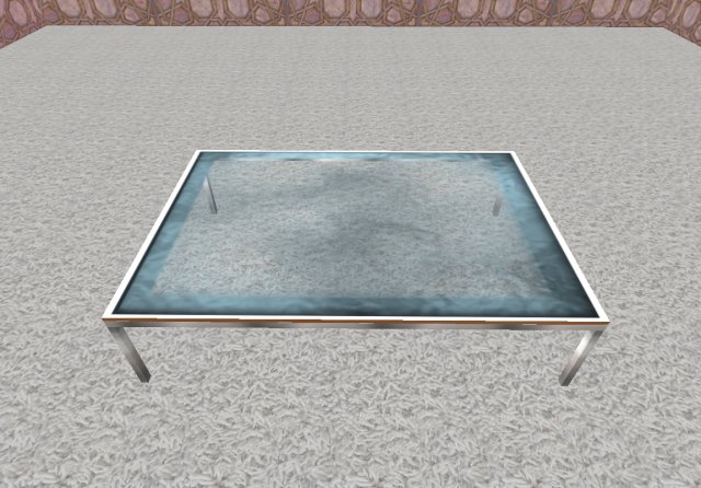 Coffee Table-Etched glass top