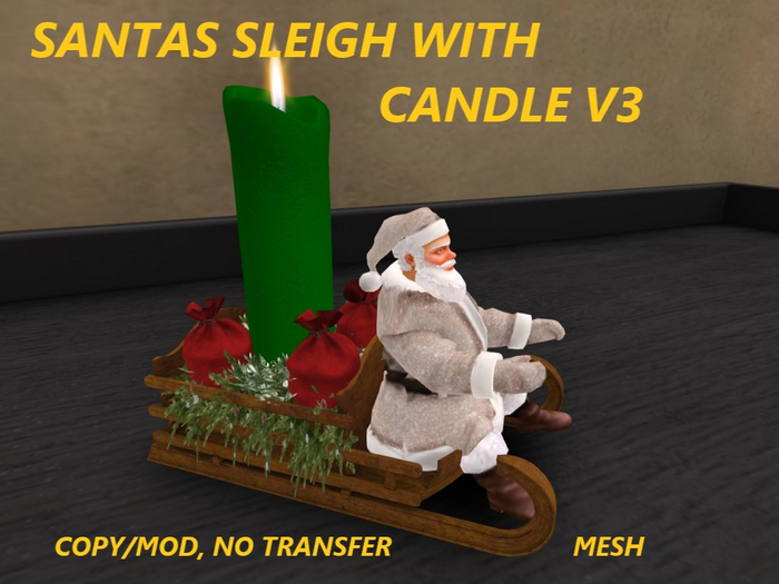SANTAS SLEIGH WITH CANDLE V3