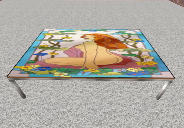 Coffee Table- stained glass portrait