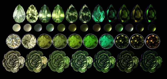[MUSE] Rose Brooch Texture Hud -Greens pkg Hud