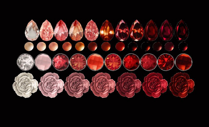 [MUSE] Rose Brooch Texture Hud - Warm Reds pkg Hud