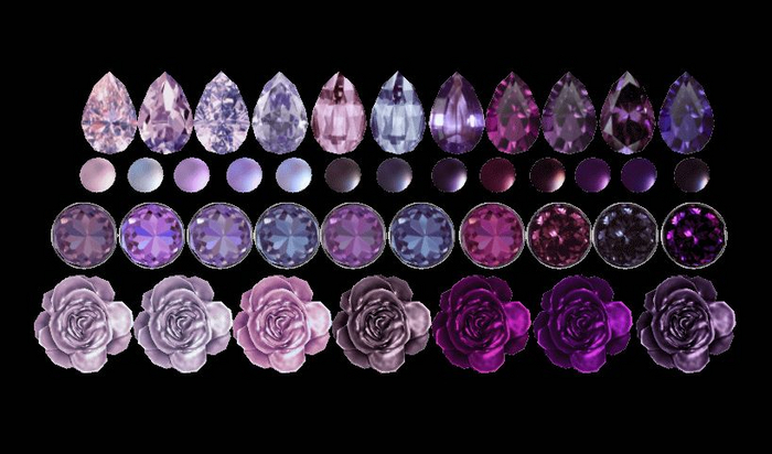 [MUSE] Rose Brooch Texture Hud - Purples pkg Hud