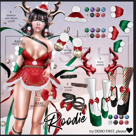 02. ERSCH - Roodie {Lara} garters RARE
