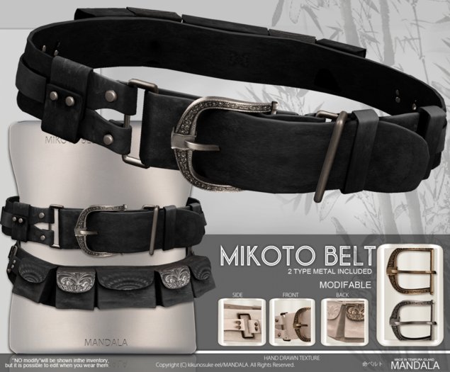 UNISEX[MANDALA]MIKOTO BELT/BLACK