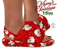 PROMO Group Gift - Christmas Queen Puff Terrycloth Slippers SANTA (Boxed)