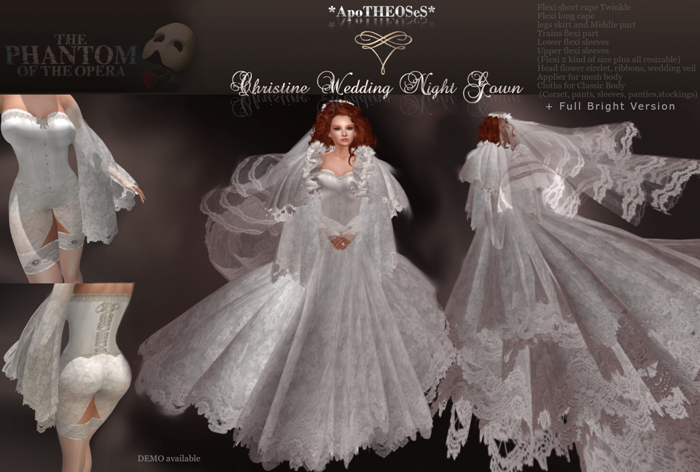 DEMO  *AS* Christine Wedding Night Gown