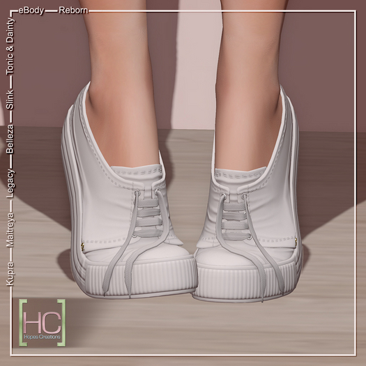 [HC] Lissie White Sneakers for Kupra, Maitreya, Legacy, Belleza, Slink, Tonic, eBody  & Signature