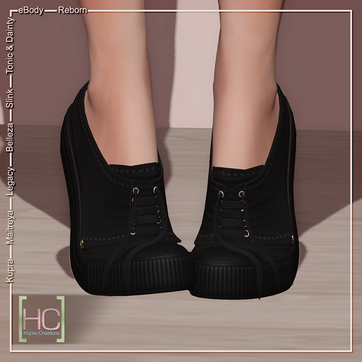 [HC] Lissie Black Sneakers for Kupra, Maitreya, Legacy, Belleza, Slink, Tonic, eBody & Signature