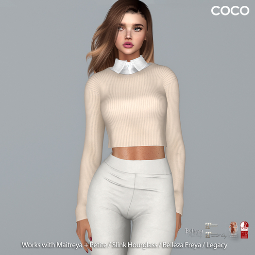 *COCO*_WhiteCollarSweater_Beige