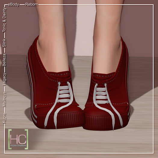 [HC] Lissie Red Sneakers for Kupra, Maitreya, Legacy, Belleza, Slink, Tonic, eBody & Signature