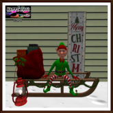 Christmas - Elf on Sledge Decor