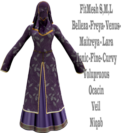 !!! Revna !!! Ubara Purple Dress. Niqab. veil