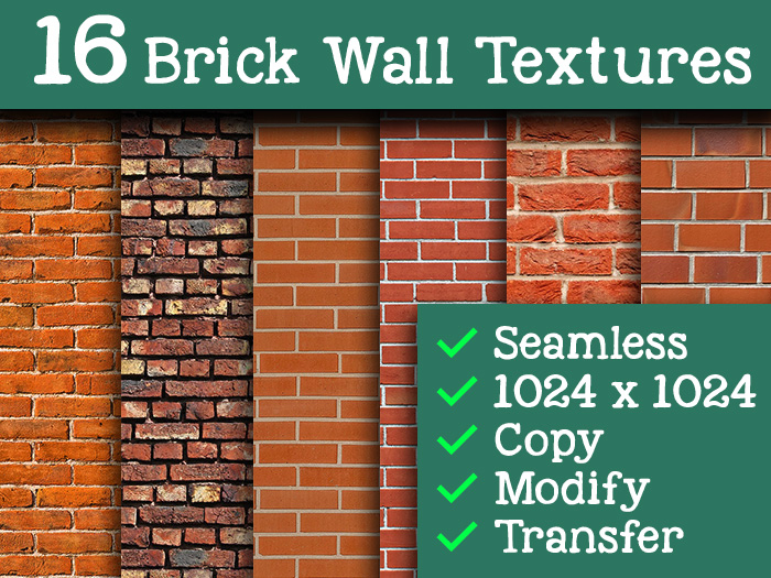 16 High Quality Brick Wall Textures - Seamless, Max. Resolution