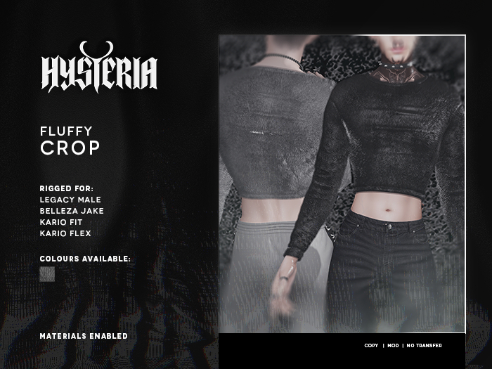 H! Fluffy Crop [GREY]