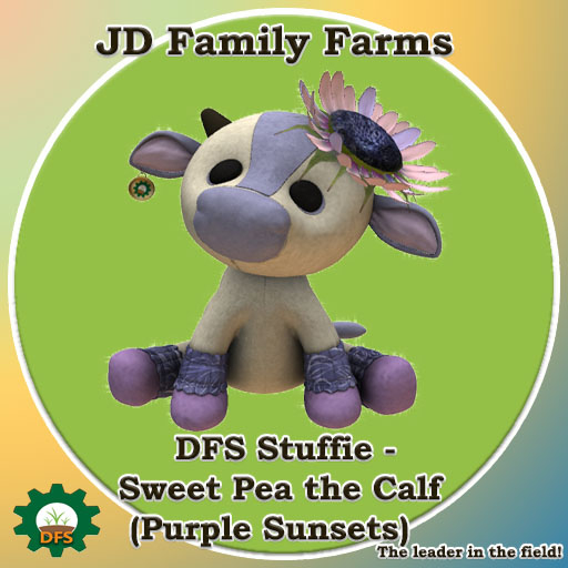 DFS Stuffie - Sweet Pea the Calf (Purple Sunsets) - rare limited edition collectible