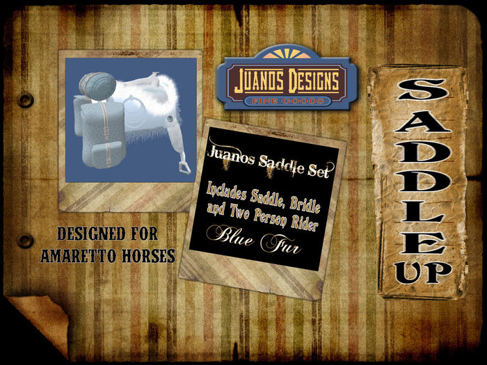 Amaretto Christmas Blue Saddle Set for Double Riding