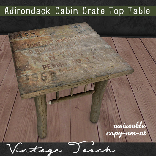 Second Life Marketplace Vintage Touch Adirondack Cabin Side Tables