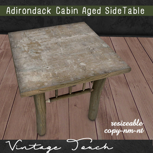 Vintage Touch Adirondack Cabin Aged Side Table 