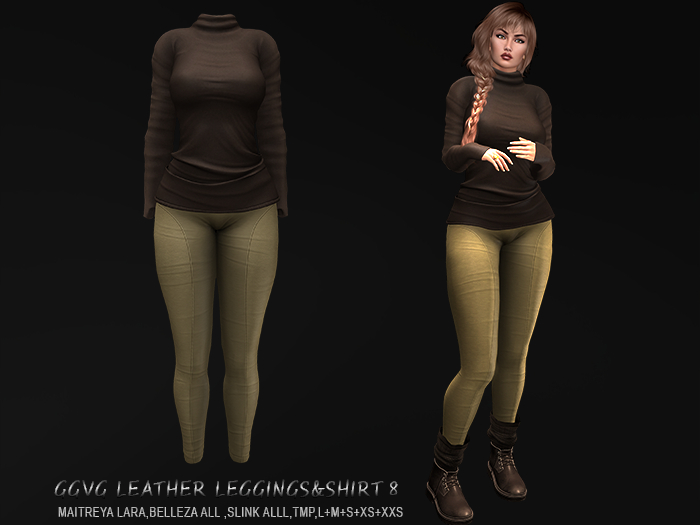 GGVG LEATHER LEGGINGS&SHIRT 1