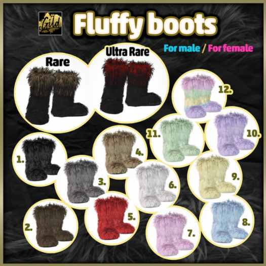 14. Female [Gild] Fluffy boots_Magma Ultra Rare