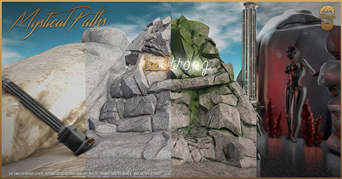 Mystical Paths Backdrop - Granite - The Bearded Guy