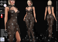 SLC Beautiful Festive Gown Snowflake transparent black