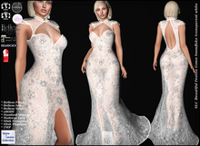 SLC Beautiful Festive Gown Snowflake transparent white