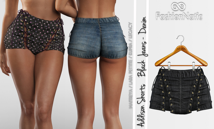 Addison Shorts Black Jeans - Denim - Maitreya Lara, Lara Petite, Kupra Original, Legacy - FashionNatic
