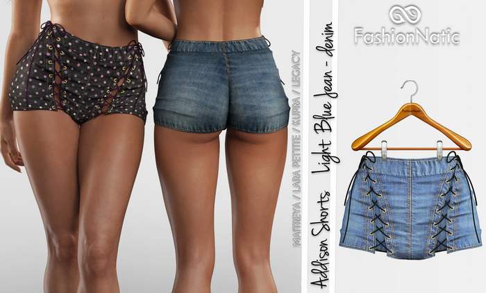 Addison Shorts Light Blue Jeans - Denim - Maitreya Lara, Lara Petite, Kupra Original, Legacy - FashionNatic