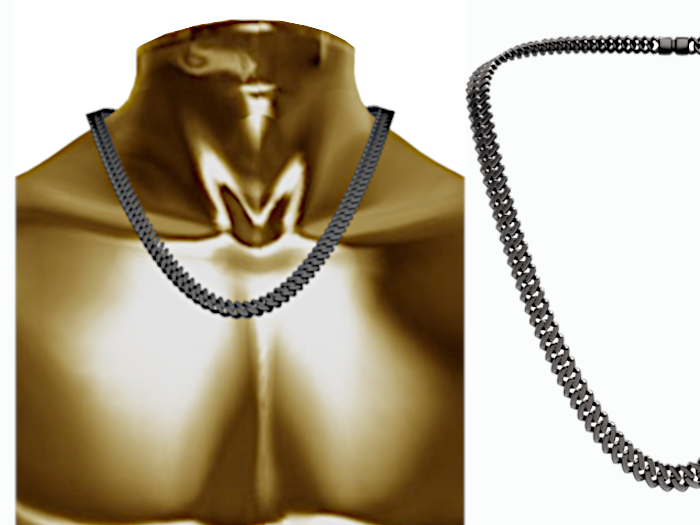Men's Curb Chain Necklace in Black