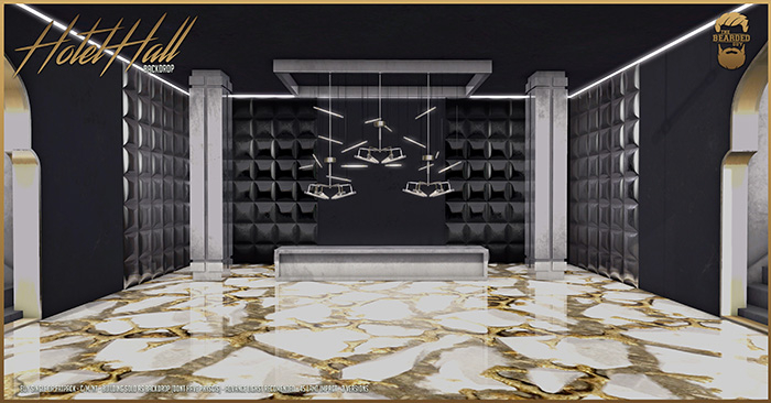 Hotel Hall Backdrop - Black - The Bearded Guy