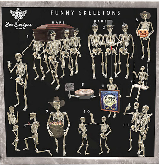 5 Bee Designs Funny Skeletons