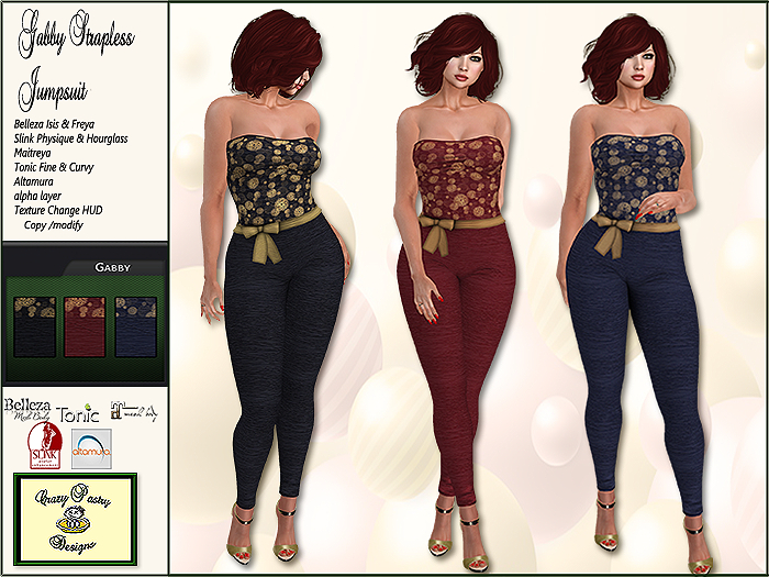 Crazy Pastry Designs Gabby Strapless Jumpsuit with HUD