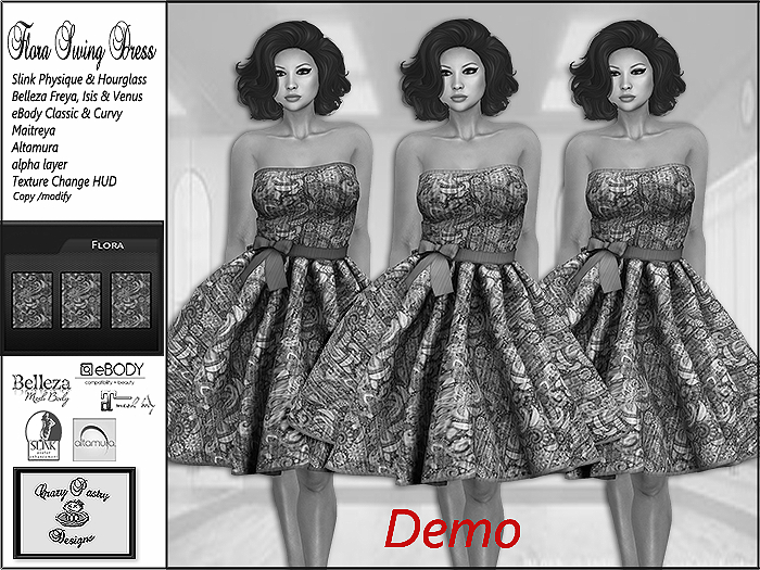 Crazy Pastry Designs Flora Swing Dress with HUD - DEMO