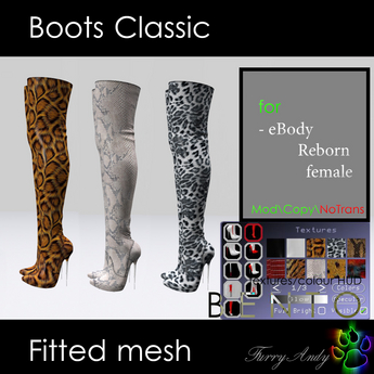Second Life Marketplace - DEMO - Furry Andy - Boots Classic - eBody Reborn