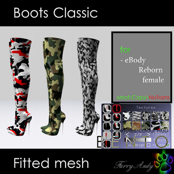 Second Life Marketplace - DEMO - Furry Andy - Boots Classic - eBody Reborn