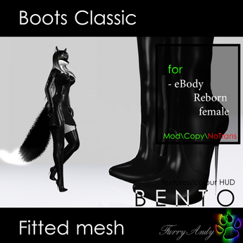 Second Life Marketplace - DEMO - Furry Andy - Boots Classic - eBody Reborn