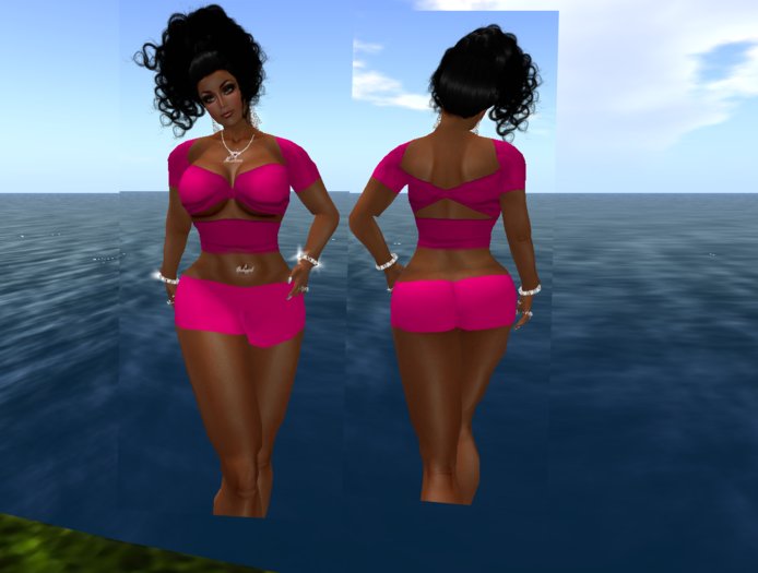 Pink Booty Shorts / Top boxed