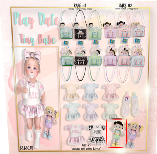 -Play Date- Tiny Babe Mint Outfit - BB/BBC/TD