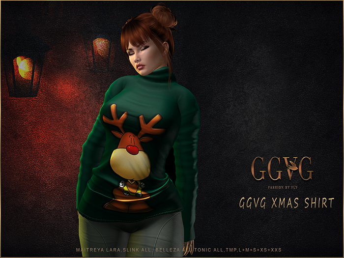 GGVG XMAS REINDEER SHIRT GREEN