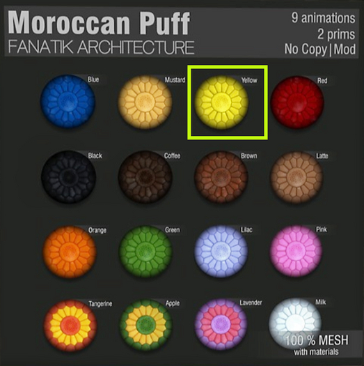 :FANATIK HOME: Moroccan Puff Yellow