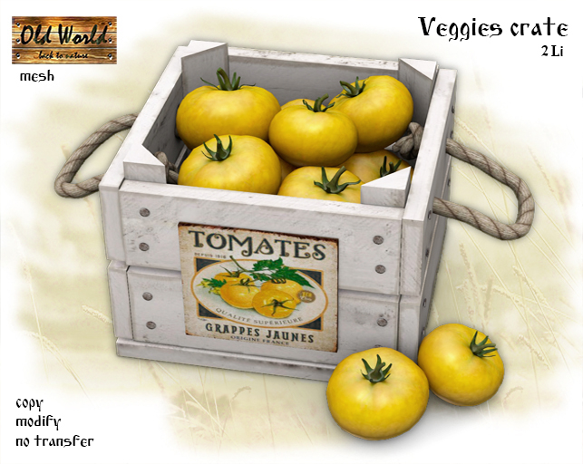 Crate of yellow tomatoes - Old World - Rustic Garden