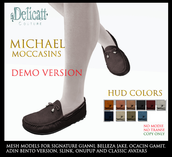 Delicatt Couture: DEMO - Michael Moccasins Male