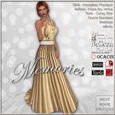 Memories Gown Satin Gold: Belleza Venus Isis Freya, Maitreya, Slink Hourglass Physique, Tonic Curvy Fine, eBody