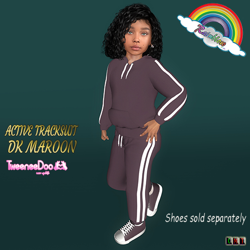 Second Life Marketplace - ((RBS)) Active Tracksuit DK MAROON - Tweeneedoo